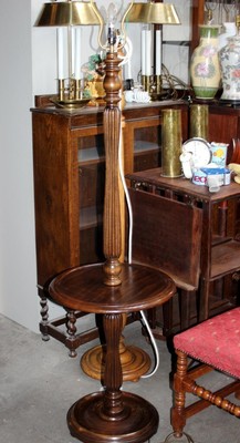 antique floor lamp with table